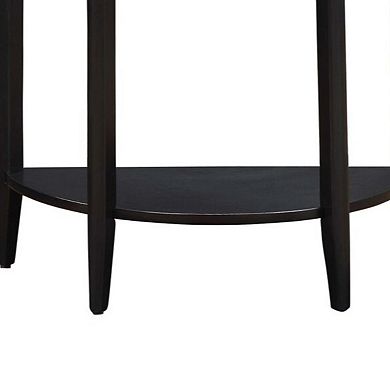 Wooden Half Moon Shaped Console Table with One Storage Drawer, Black
