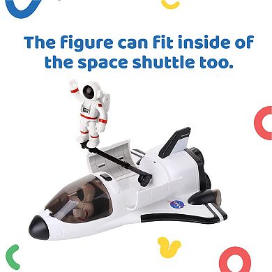 Spaceship Shuttle Toy with Astronaut Figure, Lights Up with Light and Blast Off Sound Effects