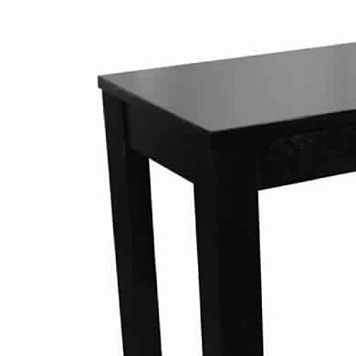 Wooden Chairside Table with Bottom Shelf and Block Legs, Black
