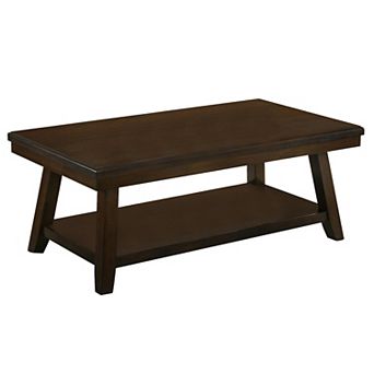 Wooden Coffee Table with One Open Shelf, Brown