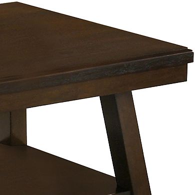 Wooden Coffee Table with One Open Shelf, Brown