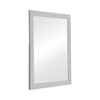 Wooden Frame Mirror with Mounting Hardware, White