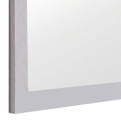 Wooden Frame Mirror with Mounting Hardware, White