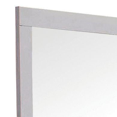 Wooden Frame Mirror with Mounting Hardware, White