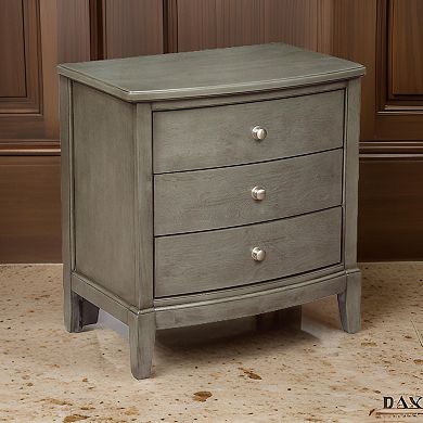 Wooden Nightstand with 3 Spacious Drawers and Knobs, Gray