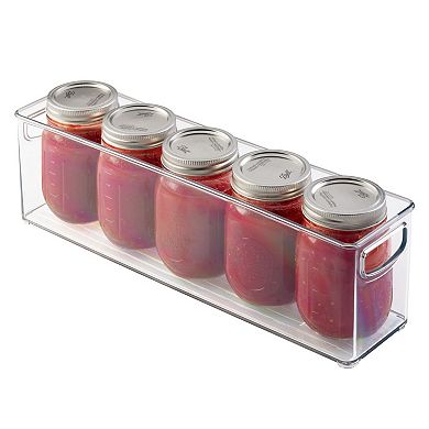 Mdesign Plastic Kitchen Mason Jar Storage Organizer Bin Holder With Handles