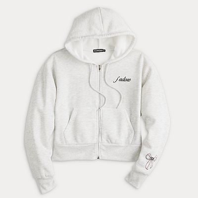 Juniors' Harper & Ivy Cropped Zip-Up Hoodie