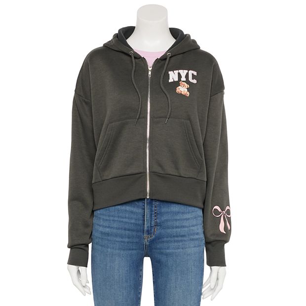 Juniors' Harper & Ivy Cropped Zip-Up Hoodie