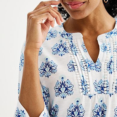 Women's Croft & Barrow® Splitneck Blouse