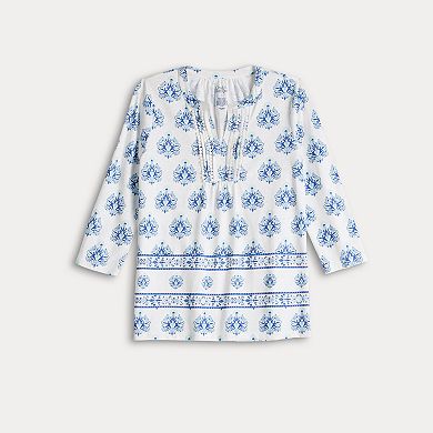 Women's Croft & Barrow® Splitneck Blouse