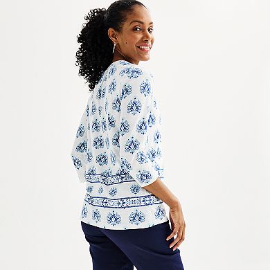 Women's Croft & Barrow® Splitneck Blouse