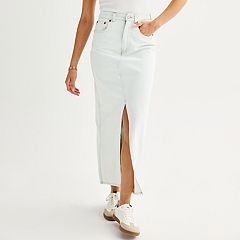 Kohls white jean skirt sales