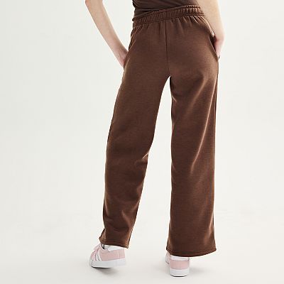 Juniors' Harper & Ivy Big City Embroidery Fleece Wide Leg Sweatpants