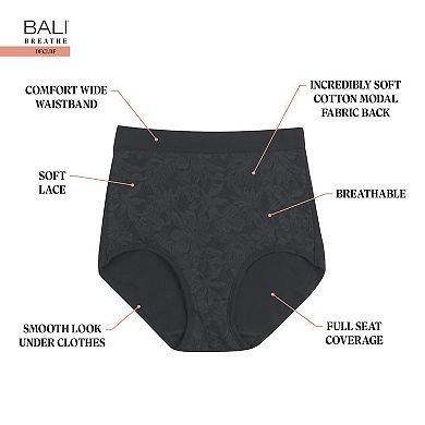 Bali Breathe 3-Pack Lace High Rise Briefs DFCLB3