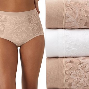 Bali Breathe Cotton Modal 3-Pack Lace High Rise Briefs DFCLB3