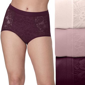 Bali Breathe Cotton Modal 3-Pack Lace High Rise Briefs DFCLB3