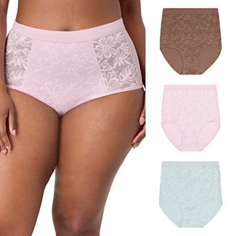 Bali Breathe Cotton Modal 3-Pack Lace High Rise Briefs DFCLB3