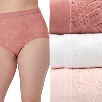 Bali Breathe Cotton Modal 3-Pack Lace High Rise Briefs DFCLB3