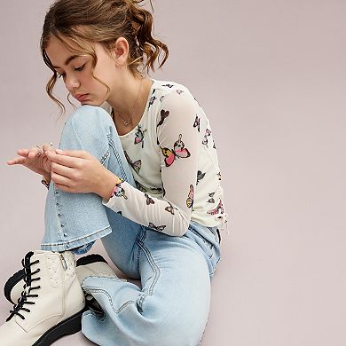 Girls 7-16 Vanilla Star Studded Seams Flared Jeans