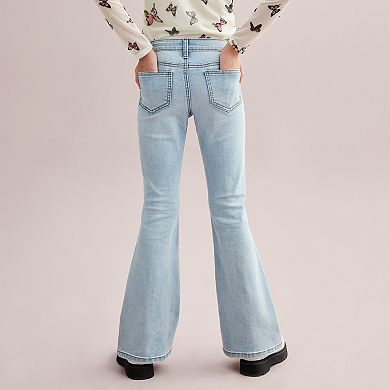 Girls 7-16 Vanilla Star Studded Seams Flared Jeans