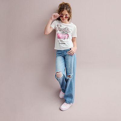 Girls 7-16 Vanilla Star Bleach Splatter Wide Leg Denim Jeans Girls 7-16 Vanilla Star Bleach Splatter Wide Leg Denim Jeans