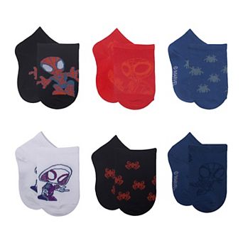 Boys Marvel Spidey & His Amazing Friends 6-Pack Quarter Cut Socks