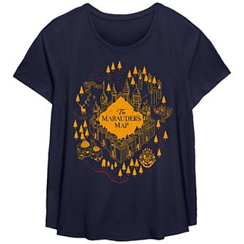Plus Size Harry Potter The Marauder's Map Graphic Tee