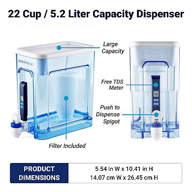 Culligan ZeroWater 22-Cup Ready-Read 5-stage Water Filtration Dispenser