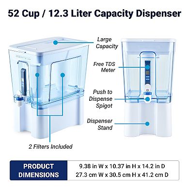 Culligan ZeroWater 52-Cup Ready-Read 5-Stage Water Filtration Dispenser