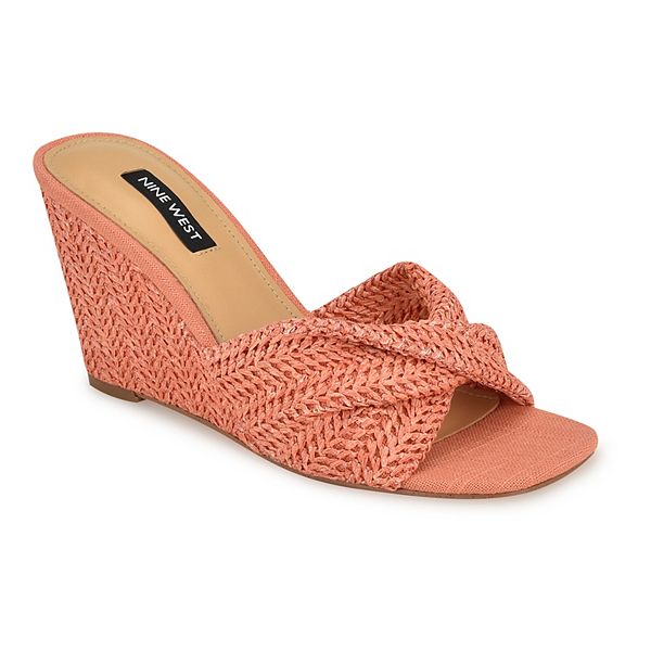 Nine West Nikhil Women's Wedge Dress Sandals - Orange (9)
