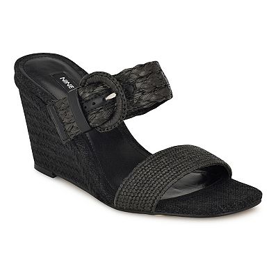 Nine west black wedge sandals deals