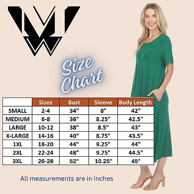 Women's Short Sleeve Midi Dress