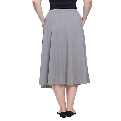 Plus Size Flared Midi Skirt