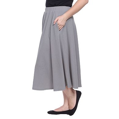 Plus Size Flared Midi Skirt