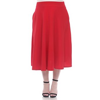 Plus Size Flared Midi Skirt