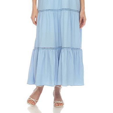 Women's Scoop Neck Tiered Maxi Dress