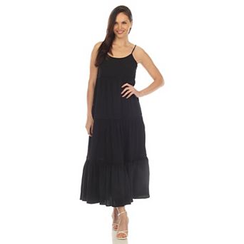 Women's Scoop Neck Tiered Maxi Dress