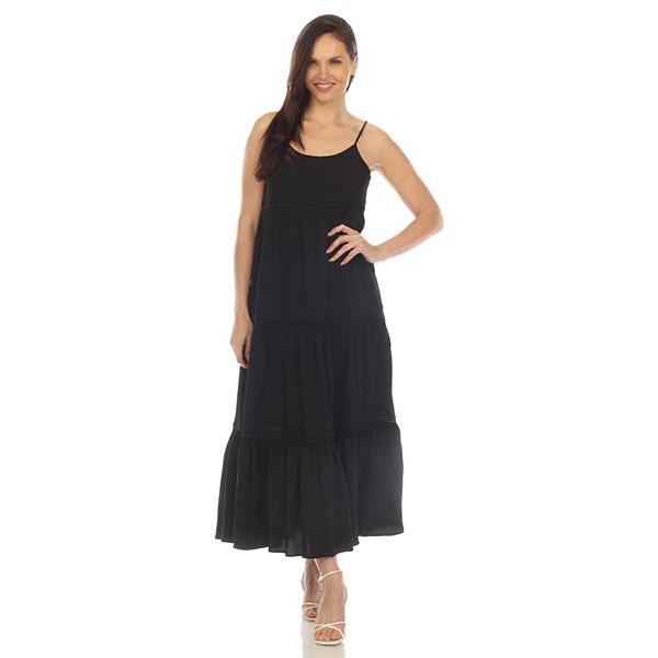 Women's Scoop Neck Tiered Maxi Dress