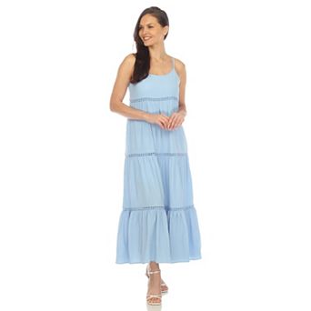 Women's Scoop Neck Tiered Maxi Dress