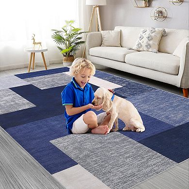 Glowsol Modern Patchwork Geometric Indoor Area & Washable Soft Throw Carpet For Home Decor
