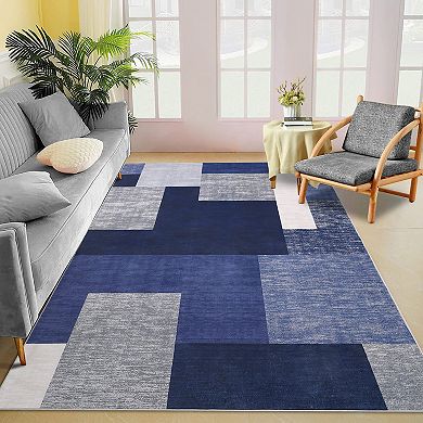 Garvee Modern Patchwork Geometric Indoor Area & Washable Soft Throw Carpet for Home Decor