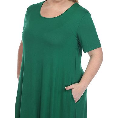 Plus Size Short Sleeve Midi Dress