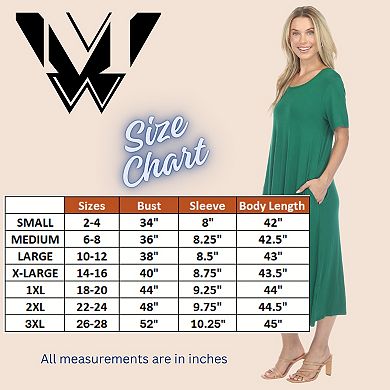 Plus Size Short Sleeve Midi Dress