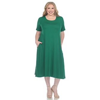 Plus Size Short Sleeve Midi Dress