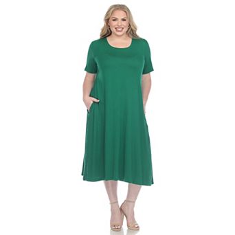 Plus Size Short Sleeve Midi Dress