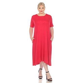 Plus Size Short Sleeve Midi Dress