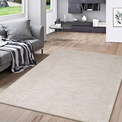 Garvee Indoor Modern Solid Area Rug Soft Washable Floor Carpet for Bedroom Living Room