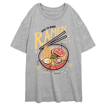Juniors' How To Make Ramen Oversize Graphic Tee
