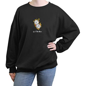 Juniors' Flaming Dice Graphic Fleece