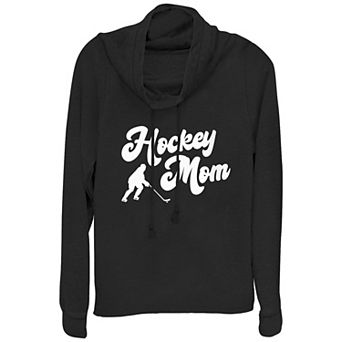 Women's Hockey Mom Cowlneck Graphic Lightweight Long Sleeve